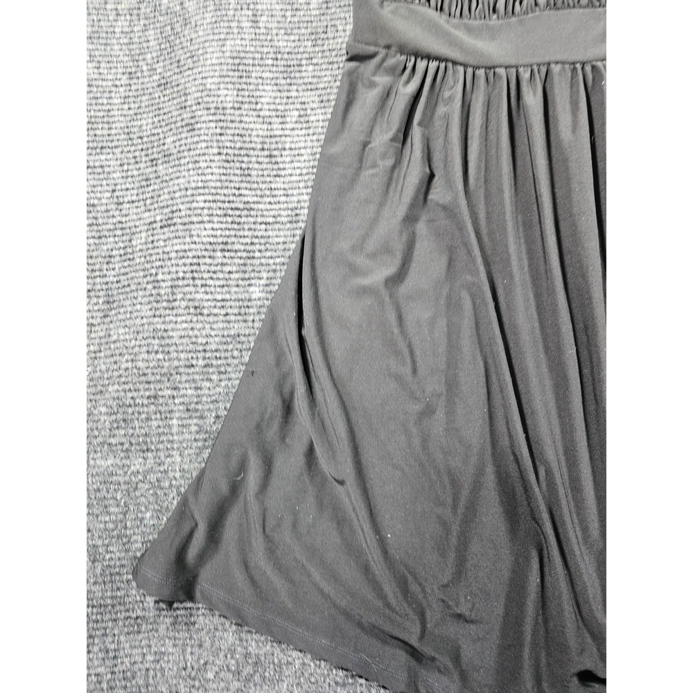 Haani A Line Dress Womens 1X Black Stretch Sleeveless Pleated Beaded Embellished - Picture 4 of 16